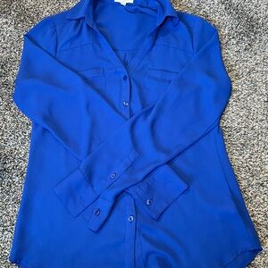Express Royal Blue Button-Down Shirt